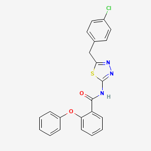 molecular formula C22H16ClN3O2S B4780222 N-[5-(4-chlorobenzyl)-1,3,4-thiadiazol-2-yl]-2-phenoxybenzamide 