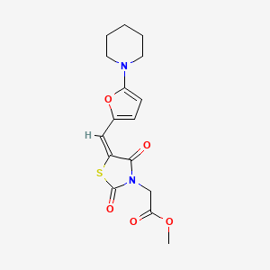 molecular formula C16H18N2O5S B4780228 methyl (2,4-dioxo-5-{[5-(1-piperidinyl)-2-furyl]methylene}-1,3-thiazolidin-3-yl)acetate 
