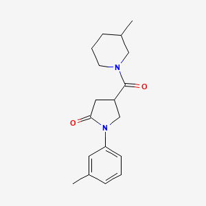 molecular formula C18H24N2O2 B4780246 1-(3-methylphenyl)-4-[(3-methyl-1-piperidinyl)carbonyl]-2-pyrrolidinone 