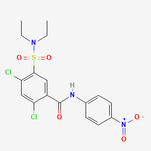 molecular formula C17H17Cl2N3O5S B4780252 2,4-dichloro-5-[(diethylamino)sulfonyl]-N-(4-nitrophenyl)benzamide 