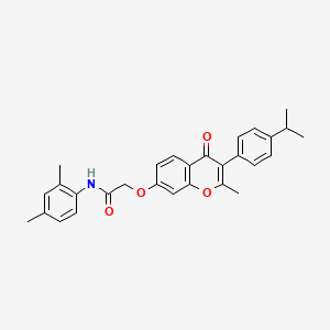 molecular formula C29H29NO4 B4780257 N-(2,4-dimethylphenyl)-2-{[3-(4-isopropylphenyl)-2-methyl-4-oxo-4H-chromen-7-yl]oxy}acetamide 