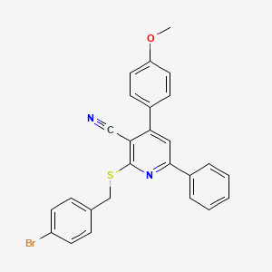 2-[(4-bromobenzyl)thio]-4-(4-methoxyphenyl)-6-phenylnicotinonitrile