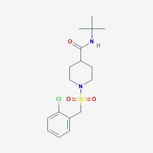 molecular formula C17H25ClN2O3S B4780262 N-(tert-butyl)-1-[(2-chlorobenzyl)sulfonyl]-4-piperidinecarboxamide 