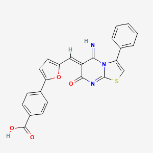 4-{5-[(5-imino-7-oxo-3-phenyl-5H-[1,3]thiazolo[3,2-a]pyrimidin-6(7H)-ylidene)methyl]-2-furyl}benzoic acid