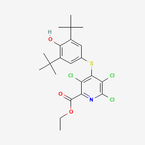 molecular formula C22H26Cl3NO3S B4780323 ethyl 3,5,6-trichloro-4-[(3,5-di-tert-butyl-4-hydroxyphenyl)thio]pyridine-2-carboxylate 