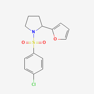 molecular formula C14H14ClNO3S B4780326 1-[(4-chlorophenyl)sulfonyl]-2-(2-furyl)pyrrolidine 