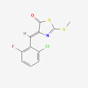 molecular formula C11H7ClFNOS2 B4780331 4-(2-chloro-6-fluorobenzylidene)-2-(methylthio)-1,3-thiazol-5(4H)-one 