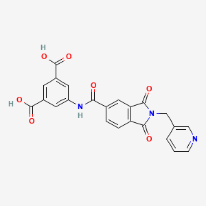 molecular formula C23H15N3O7 B4780344 5-({[1,3-dioxo-2-(3-pyridinylmethyl)-2,3-dihydro-1H-isoindol-5-yl]carbonyl}amino)isophthalic acid 
