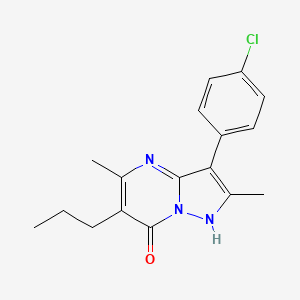 molecular formula C17H18ClN3O B4780348 3-(4-chlorophenyl)-2,5-dimethyl-6-propylpyrazolo[1,5-a]pyrimidin-7(4H)-one 