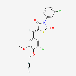molecular formula C20H13Cl2NO4S B4780380 5-[3-chloro-5-methoxy-4-(2-propyn-1-yloxy)benzylidene]-3-(3-chlorophenyl)-1,3-thiazolidine-2,4-dione 