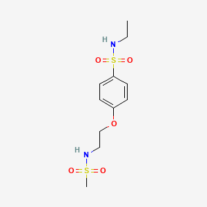 molecular formula C11H18N2O5S2 B4780387 N-ethyl-4-{2-[(methylsulfonyl)amino]ethoxy}benzenesulfonamide 