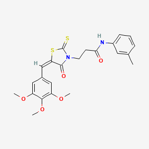 molecular formula C23H24N2O5S2 B4780392 N-(3-methylphenyl)-3-[4-oxo-2-thioxo-5-(3,4,5-trimethoxybenzylidene)-1,3-thiazolidin-3-yl]propanamide 