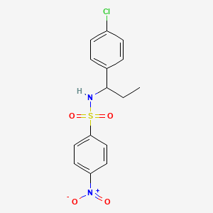 molecular formula C15H15ClN2O4S B4780405 N-[1-(4-chlorophenyl)propyl]-4-nitrobenzenesulfonamide 