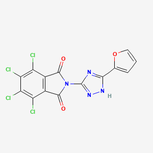 molecular formula C14H4Cl4N4O3 B4780439 4,5,6,7-tetrachloro-2-[3-(2-furyl)-1H-1,2,4-triazol-5-yl]-1H-isoindole-1,3(2H)-dione 