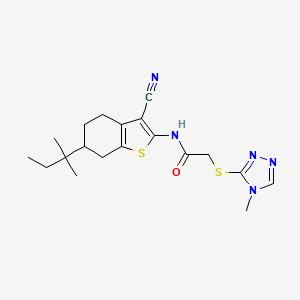 N-[3-CYANO-6-(2-METHYL-2-BUTANYL)-4,5,6,7-TETRAHYDRO-1-BENZOTHIOPHEN-2-YL]-2-[(4-METHYL-4H-1,2,4-TRIAZOL-3-YL)SULFANYL]ACETAMIDE