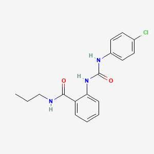 molecular formula C17H18ClN3O2 B4780450 2-({[(4-chlorophenyl)amino]carbonyl}amino)-N-propylbenzamide 
