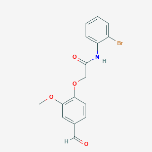 molecular formula C16H14BrNO4 B4780467 N-(2-bromophenyl)-2-(4-formyl-2-methoxyphenoxy)acetamide 