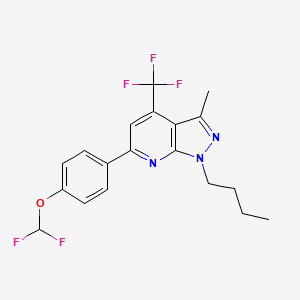 molecular formula C19H18F5N3O B4780482 1-butyl-6-[4-(difluoromethoxy)phenyl]-3-methyl-4-(trifluoromethyl)-1H-pyrazolo[3,4-b]pyridine 