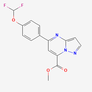 molecular formula C15H11F2N3O3 B4780490 methyl 5-[4-(difluoromethoxy)phenyl]pyrazolo[1,5-a]pyrimidine-7-carboxylate 