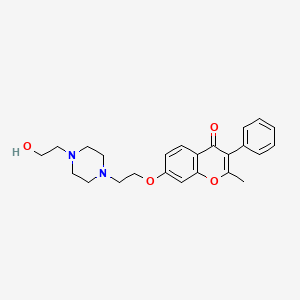 molecular formula C24H28N2O4 B4780501 7-{2-[4-(2-hydroxyethyl)-1-piperazinyl]ethoxy}-2-methyl-3-phenyl-4H-chromen-4-one 