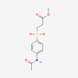 molecular formula C12H15NO5S B4780517 methyl 3-{[4-(acetylamino)phenyl]sulfonyl}propanoate 