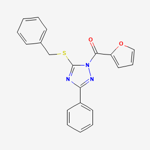 molecular formula C20H15N3O2S B4780520 5-(benzylthio)-1-(2-furoyl)-3-phenyl-1H-1,2,4-triazole 