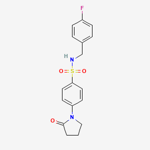 molecular formula C17H17FN2O3S B4780523 N-(4-fluorobenzyl)-4-(2-oxo-1-pyrrolidinyl)benzenesulfonamide 