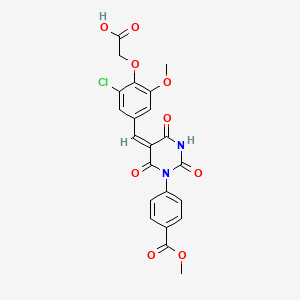 (2-chloro-6-methoxy-4-{[1-[4-(methoxycarbonyl)phenyl]-2,4,6-trioxotetrahydro-5(2H)-pyrimidinylidene]methyl}phenoxy)acetic acid