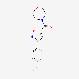 molecular formula C15H16N2O4 B4780535 4-{[3-(4-methoxyphenyl)isoxazol-5-yl]carbonyl}morpholine 