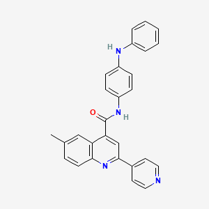 molecular formula C28H22N4O B4780541 6-methyl-N-[4-(phenylamino)phenyl]-2-(pyridin-4-yl)quinoline-4-carboxamide 