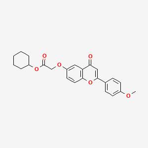 molecular formula C24H24O6 B4780542 Cyclohexyl 2-[2-(4-methoxyphenyl)-4-oxochromen-6-yl]oxyacetate 