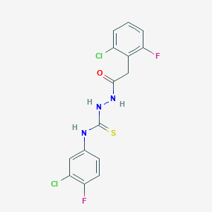 N-(3-chloro-4-fluorophenyl)-2-[(2-chloro-6-fluorophenyl)acetyl]hydrazinecarbothioamide