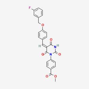 methyl 4-[(5E)-5-[[4-[(3-fluorophenyl)methoxy]phenyl]methylidene]-2,4,6-trioxo-1,3-diazinan-1-yl]benzoate