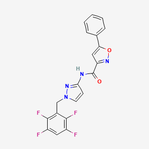 molecular formula C20H12F4N4O2 B4780608 5-phenyl-N-[1-(2,3,5,6-tetrafluorobenzyl)-1H-pyrazol-3-yl]-3-isoxazolecarboxamide 