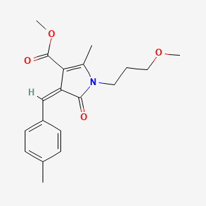 molecular formula C19H23NO4 B4780612 methyl 1-(3-methoxypropyl)-2-methyl-4-(4-methylbenzylidene)-5-oxo-4,5-dihydro-1H-pyrrole-3-carboxylate 