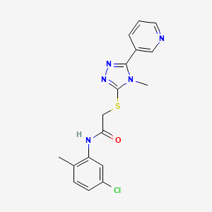 molecular formula C17H16ClN5OS B4780656 N-(5-chloro-2-methylphenyl)-2-{[4-methyl-5-(pyridin-3-yl)-4H-1,2,4-triazol-3-yl]sulfanyl}acetamide 