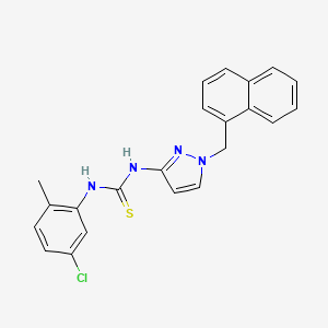 molecular formula C22H19ClN4S B4780674 N-(5-chloro-2-methylphenyl)-N'-[1-(1-naphthylmethyl)-1H-pyrazol-3-yl]thiourea 