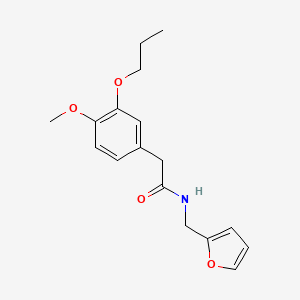 molecular formula C17H21NO4 B4780703 N-(2-furylmethyl)-2-(4-methoxy-3-propoxyphenyl)acetamide 