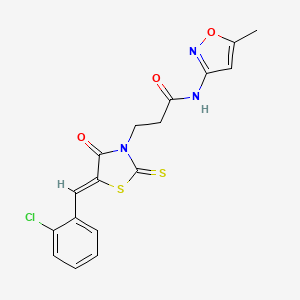 3-[5-(2-chlorobenzylidene)-4-oxo-2-thioxo-1,3-thiazolidin-3-yl]-N-(5-methyl-3-isoxazolyl)propanamide