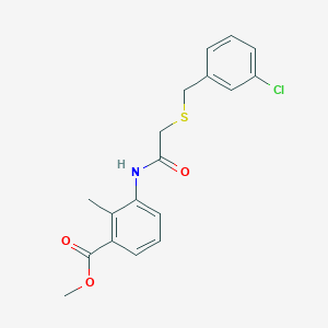 Methyl 3-[[2-[(3-chlorophenyl)methylsulfanyl]acetyl]amino]-2-methylbenzoate