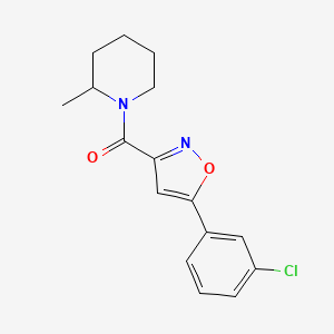 molecular formula C16H17ClN2O2 B4780758 1-{[5-(3-chlorophenyl)-3-isoxazolyl]carbonyl}-2-methylpiperidine 