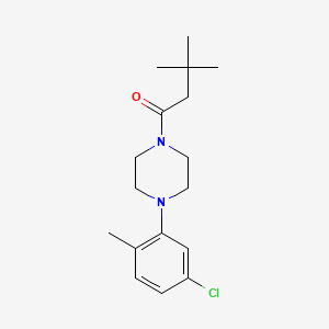 molecular formula C17H25ClN2O B4780780 1-[4-(5-CHLORO-2-METHYLPHENYL)PIPERAZINO]-3,3-DIMETHYL-1-BUTANONE 