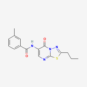 molecular formula C16H16N4O2S B4780784 3-methyl-N-(5-oxo-2-propyl-5H-[1,3,4]thiadiazolo[3,2-a]pyrimidin-6-yl)benzamide 