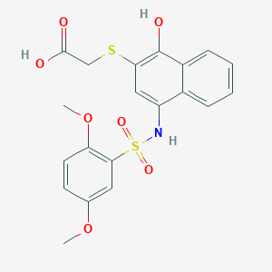 molecular formula C20H19NO7S2 B4780791 [(4-{[(2,5-dimethoxyphenyl)sulfonyl]amino}-1-hydroxy-2-naphthyl)thio]acetic acid 