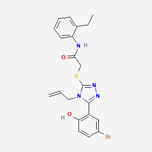 molecular formula C21H21BrN4O2S B4780800 2-{[4-allyl-5-(5-bromo-2-hydroxyphenyl)-4H-1,2,4-triazol-3-yl]thio}-N-(2-ethylphenyl)acetamide 