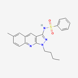 N-{1-BUTYL-6-METHYL-1H-PYRAZOLO[3,4-B]QUINOLIN-3-YL}BENZENESULFONAMIDE