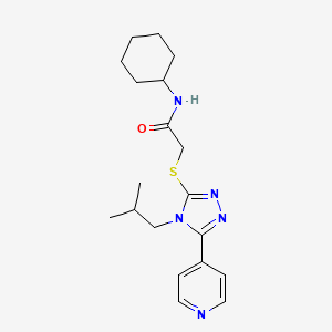 N-cyclohexyl-2-{[4-(2-methylpropyl)-5-(pyridin-4-yl)-4H-1,2,4-triazol-3-yl]sulfanyl}acetamide