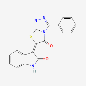 3-(5-oxo-3-phenyl[1,3]thiazolo[2,3-c][1,2,4]triazol-6(5H)-ylidene)-1,3-dihydro-2H-indol-2-one