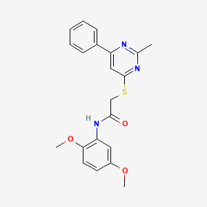 N-(2,5-dimethoxyphenyl)-2-[(2-methyl-6-phenyl-4-pyrimidinyl)thio]acetamide