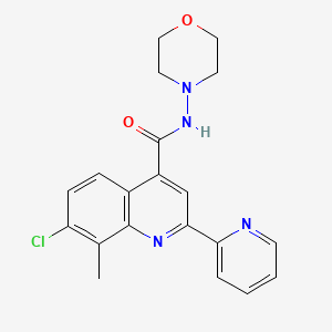 molecular formula C20H19ClN4O2 B4780879 7-chloro-8-methyl-N-4-morpholinyl-2-(2-pyridinyl)-4-quinolinecarboxamide 